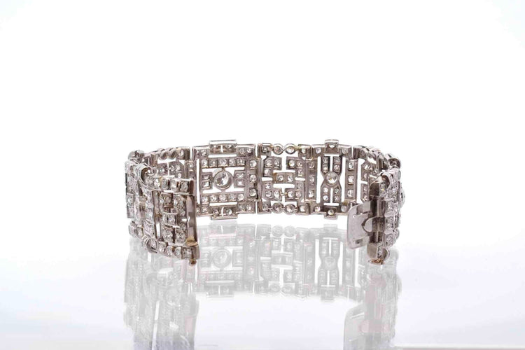 Bracelet Bracelet Art Déco diamants en platine 58 Facettes 25531