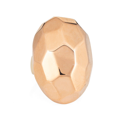 Bague 54 Grande bague cocktail à facettes 14 carats, or jaune rose bicolore 58 Facettes G13896