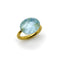 Bague 53 Marie-Hélène de Taillac - Yellow Gold Milky Aquamarine Cabochon Ring 58 Facettes