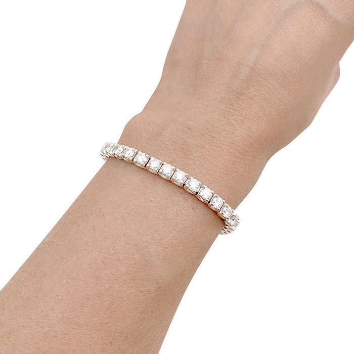 Bracelet Ligne tennis or blanc diamants 58 Facettes 33957