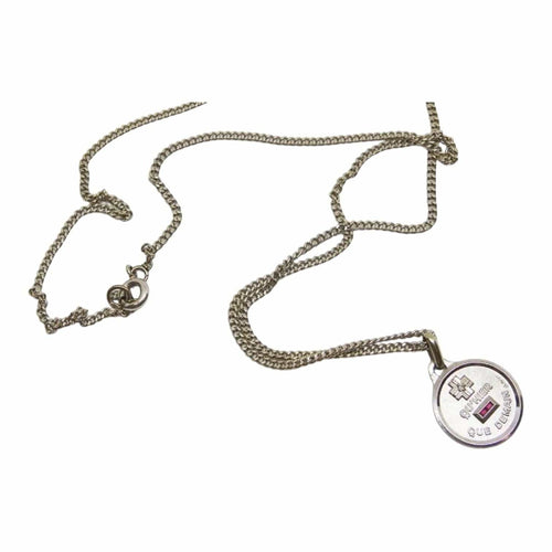 Collier AUGIS - Chaîne et médaille d'amour Plus qu'hier, Moins que demain - rare en or blanc 58 Facettes