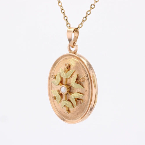 Pendentif Pendentif ancien ovale perle et 2 ors 58 Facettes 25-116