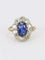 Bague 50 Bague marguerite ancienne or rose saphir coussin diamants 58 Facettes 1040.9