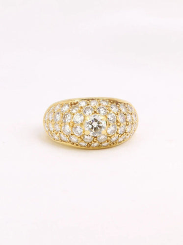 Bague jonc vintage en or et diamants 58 Facettes J314