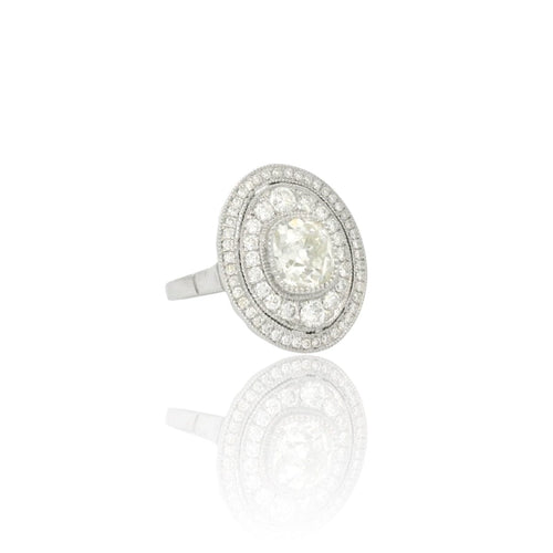 51 Art Déco inspired platinum and diamond ring 58 Facettes