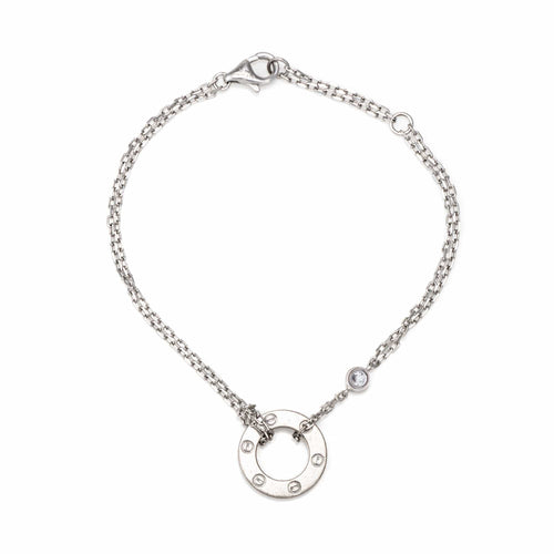 Bracelet CARTIER - Bracelet Love Or Blanc 2 Diamants 58 Facettes G13897