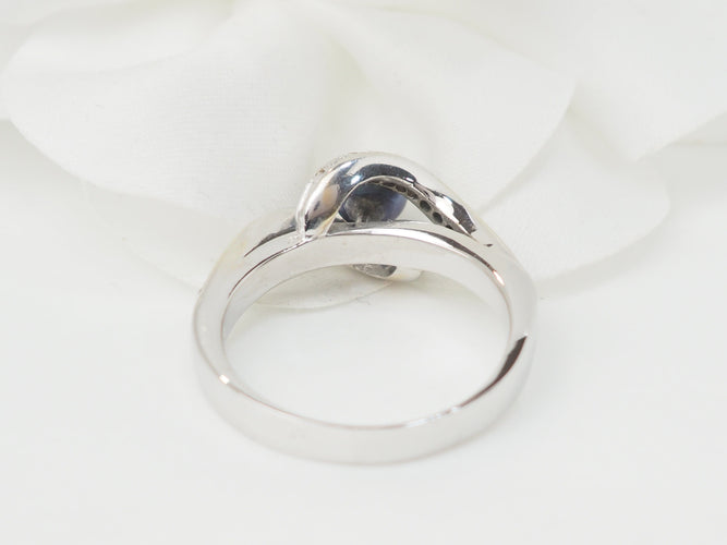 Bague 60 Bague en or blanc, perle de Tahiti et diamants 58 Facettes 26570