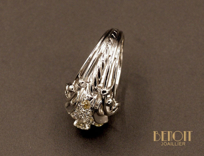 Bague 52 Bague 1950 Diamants et Or Blanc 58 Facettes A9839