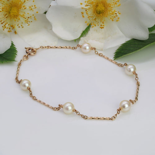 Bracelet Bracelet or rose et perles de culture 58 Facettes 25-032