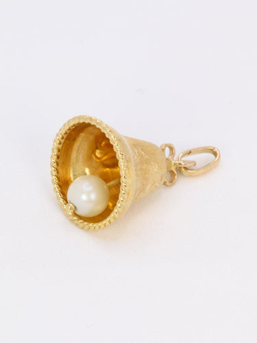 Pendentif Pendentif charms vintage cloche or jaune perle 58 Facettes 1099.7