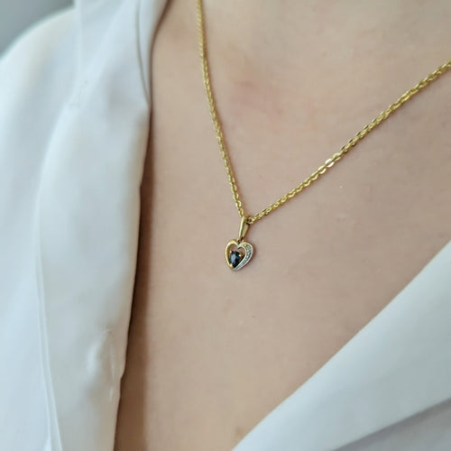 Pendentif Pendentif Coeur en or jaune et saphir 58 Facettes 32934