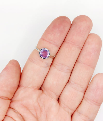 Bague solitaire Art Déco platine et améthyste 58 Facettes A05353