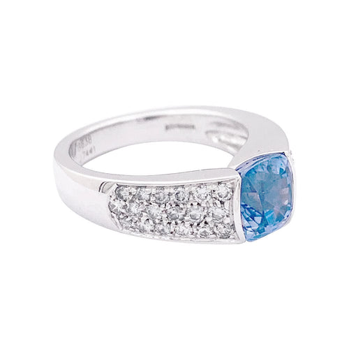 Bague 54 Bague Boucheron saphir, diamants, or blanc. 58 Facettes 33988