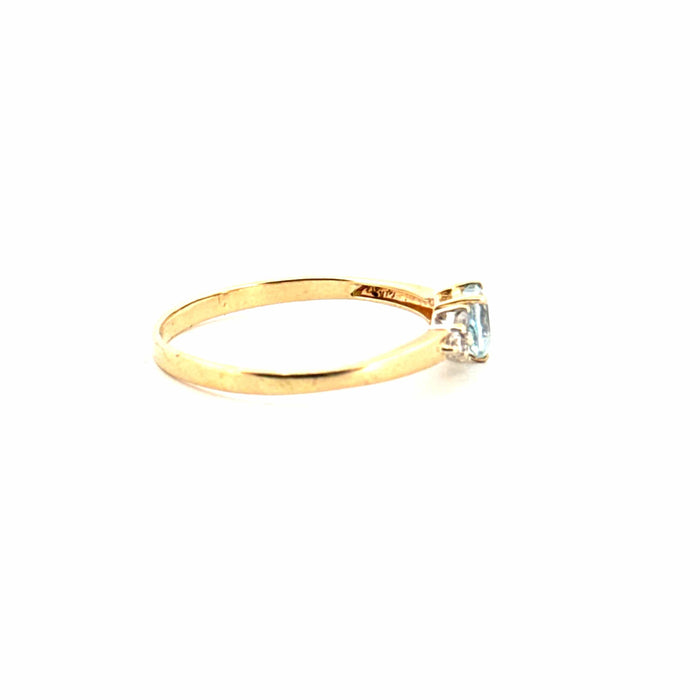 Bague 60 Solitaire Or Jaune Aigue-Marine 58 Facettes 84-GS34883-2