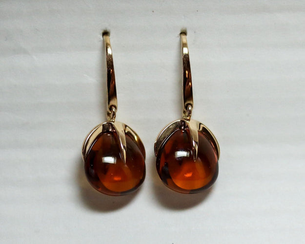 Boucles d'oreilles Paire de Boucles d'Oreilles signées "Pomellato" Or rose et Quartz de Madère 58 Facettes A11522