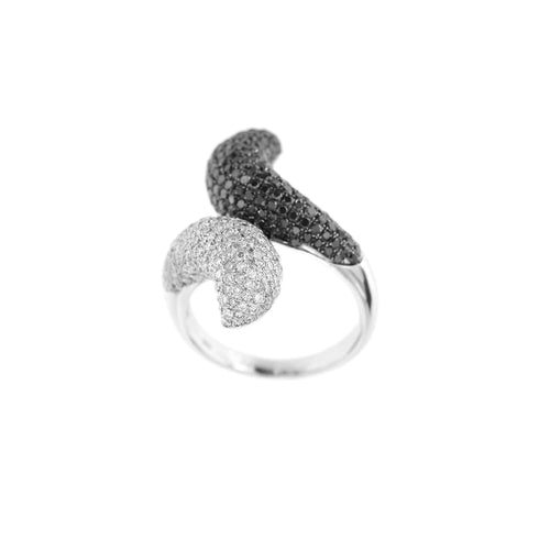 Bague 58 Bague diamants noirs et blancs 58 Facettes 29142