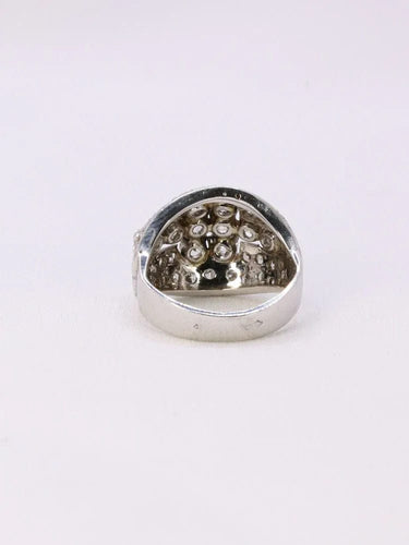 Bague Bague dôme or blanc diamants taille ancienne 58 Facettes J179