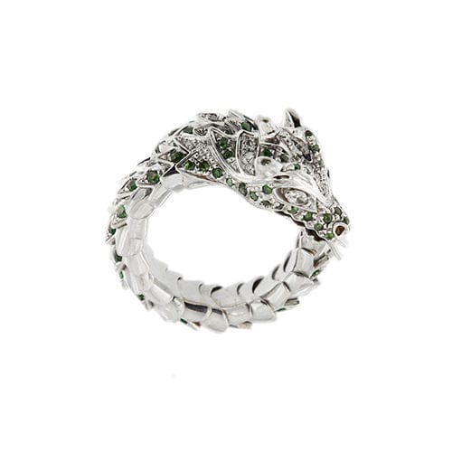Bague Bague dragon avec émeraudes et diamants 58 Facettes 38003