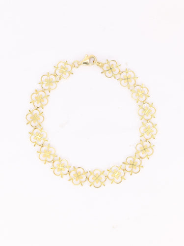 双色金蕾丝手链 