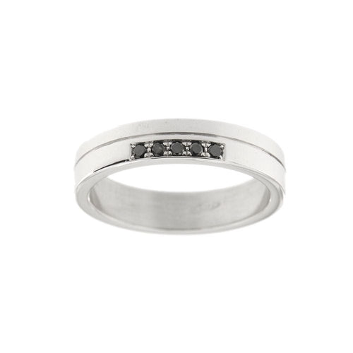 Bague 58 Alliance avec diamants noirs 58 Facettes 28390