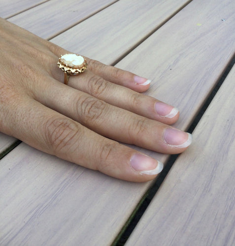 Bague 55 Bague Camée Or Rose 58 Facettes 3088/1