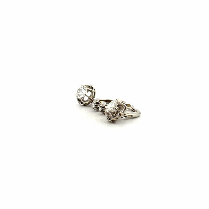 Boucles d'oreilles Dormeuse or blanc et diamants 58 Facettes 2-BOD1-GS35982