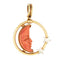 Pendentif Pendentif en corail sculpté Homme dans la lune Croissant d'étoile Or 18 carats Bijoux célestes 58 Facettes G13736