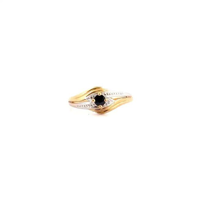 Bague 53 Solitaire or jaune topaze et diamants 58 Facettes 96-GS35638-3