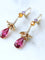 Lorenz Bäumer Boucles d'Oreilles Rubellite, Saphir, Héliodore et Diamant sur Or Jaune 58 Facettes