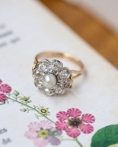 Bague 46 Bague Marguerite Perle et Diamants 58 Facettes A11581