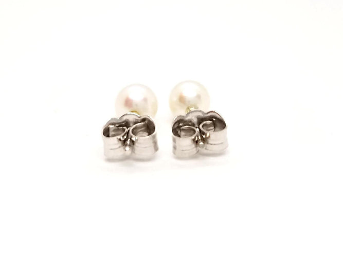 Boucles d'oreilles Boucles d'oreilles Puces Or blanc Perle 58 Facettes 812401CD