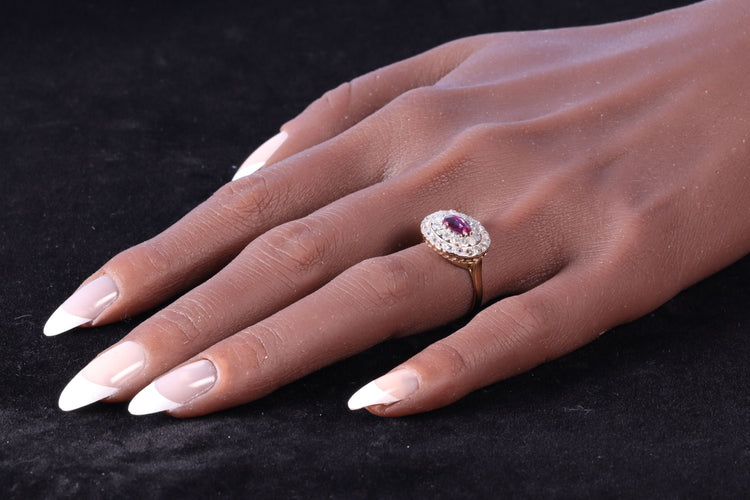 Bague 54 Beauté délicate : bague victorienne avec tourmaline rose violacée 58 Facettes 24150-0100