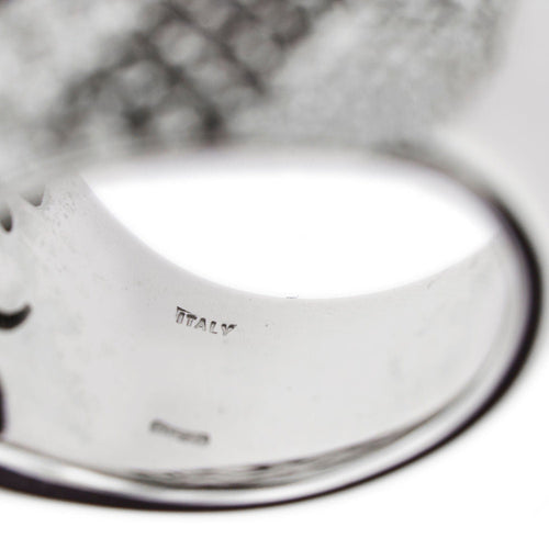 Bague 55 Bague bandeau diamants noirs et blancs 58 Facettes 25639