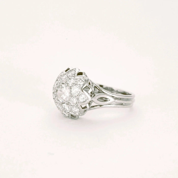 Bague 55 Bague Marguerite diamants platine 58 Facettes A11001