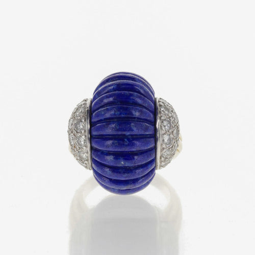 Bague 51 Bague cabochon lapis-lazuli Or Et Diamants 58 Facettes 2.17133