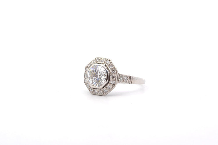 Bague 53 Bague diamant 1,40cts I/VS1 en platine 58 Facettes 25144-26280