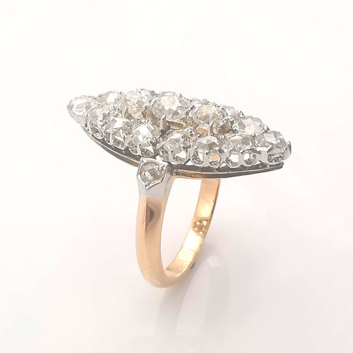 Bague 55 Bague vintage Or rose platine & Diamants 58 Facettes