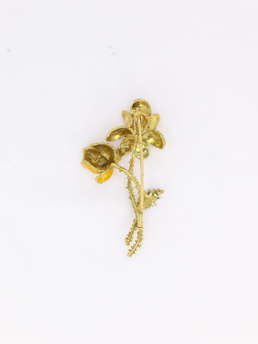 Broche Broche fleur années 70 or jaune émail 58 Facettes 998