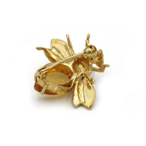Broche Broche Abeille - Or, Citrine & Perle 58 Facettes 250046R