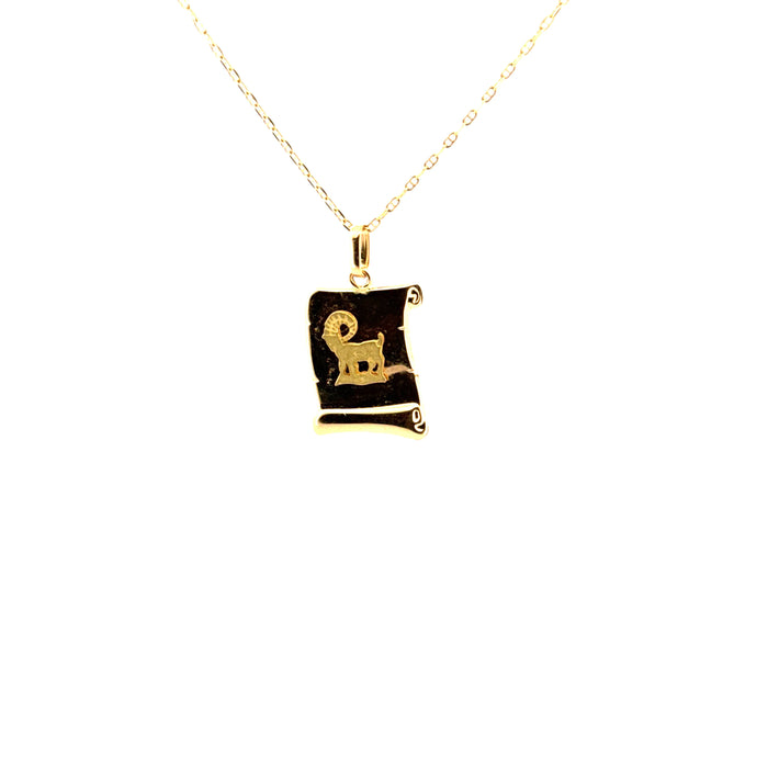 Aries zodiac medal necklace