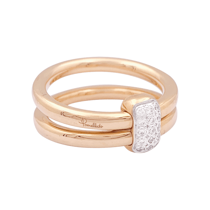 Anillo Pomellato, “Juntos”, oro rosa, diamantes.