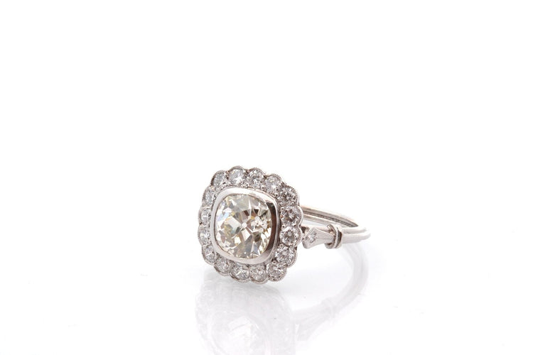 Bague 53 Bague diamant de 2,17cts  NR/SI2 en platine 58 Facettes 27453-27354