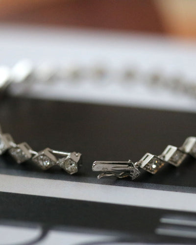 Bracelet Bracelet Rivière Or blanc et diamants 58 Facettes A11362