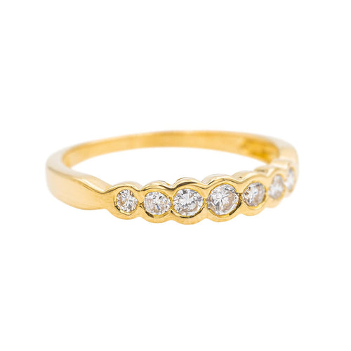 Bague 51.5 Bague Demi-alliance Or jaune Diamant 58 Facettes 3634779CN