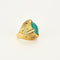 Bague 47 Bague moderniste en or jaune et amazonite 58 Facettes CAN11091