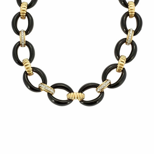 Collier COLLIER VINTAGE OR & ONYX 58 Facettes BO/230055