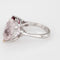 Bague 54.5 Bague ouverte en or blanc 18 carats et tourmaline rose kunzite, taille 7, bijou cocktail vintage 58 Facettes G14140