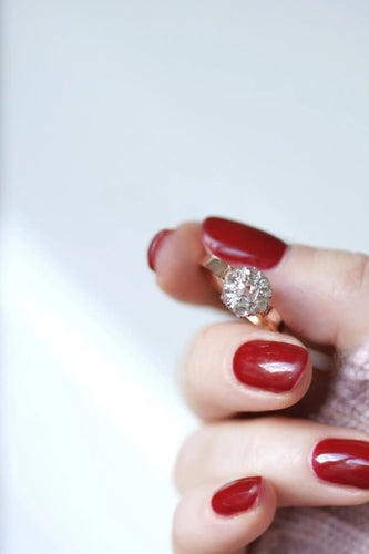 Bague Bague marguerite diamants sur or rose 58 Facettes