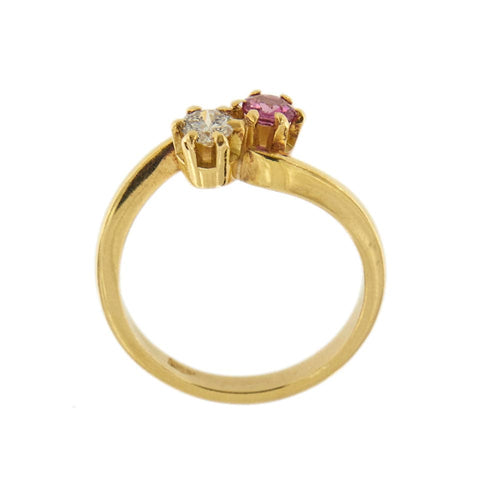 Bague 55 Bague contraire avec rubis et diamant 58 Facettes 27483