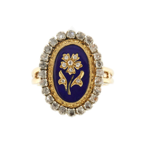 Bague Bague émaillée avec diamants 58 Facettes 35605